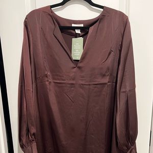 H&M satin long sleeve dress